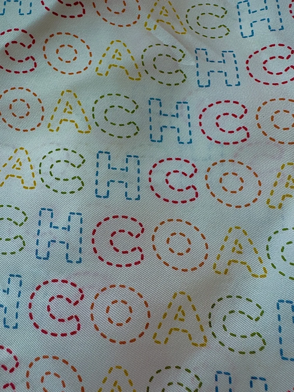 NWT 🌈 Coach Stitch Print Square Silk Bandana